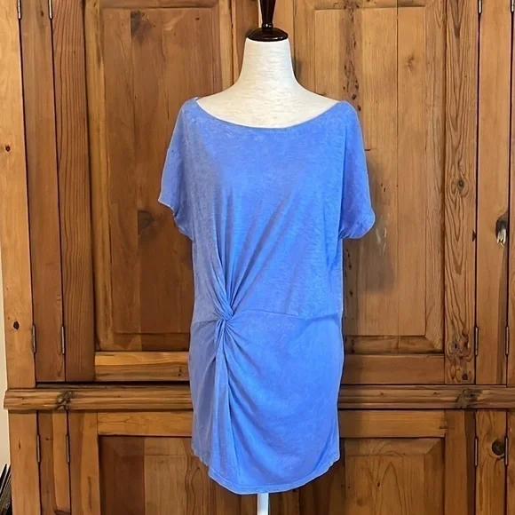 Anthropologie Blue Twist Knot Tee Blouse Sz. S - Picture 7 of 13